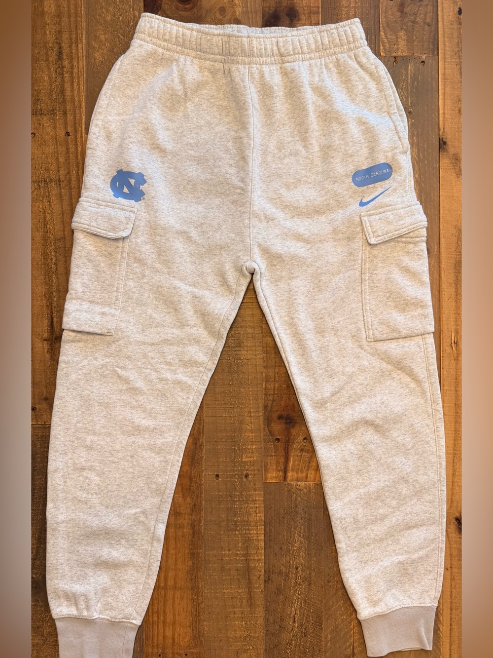 Nike Kids Light Gray Sweatpants with Carolina Blue Logos